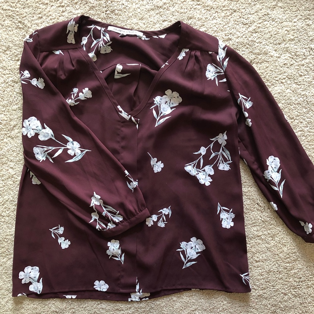 Stitch Fix Floral Deep V Blouse